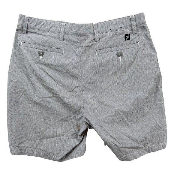 FJ Foot Joy Chino Shorts Mens Grey Flat Front Nylon Stretch 6" Size 32 - Picture 2 of 12